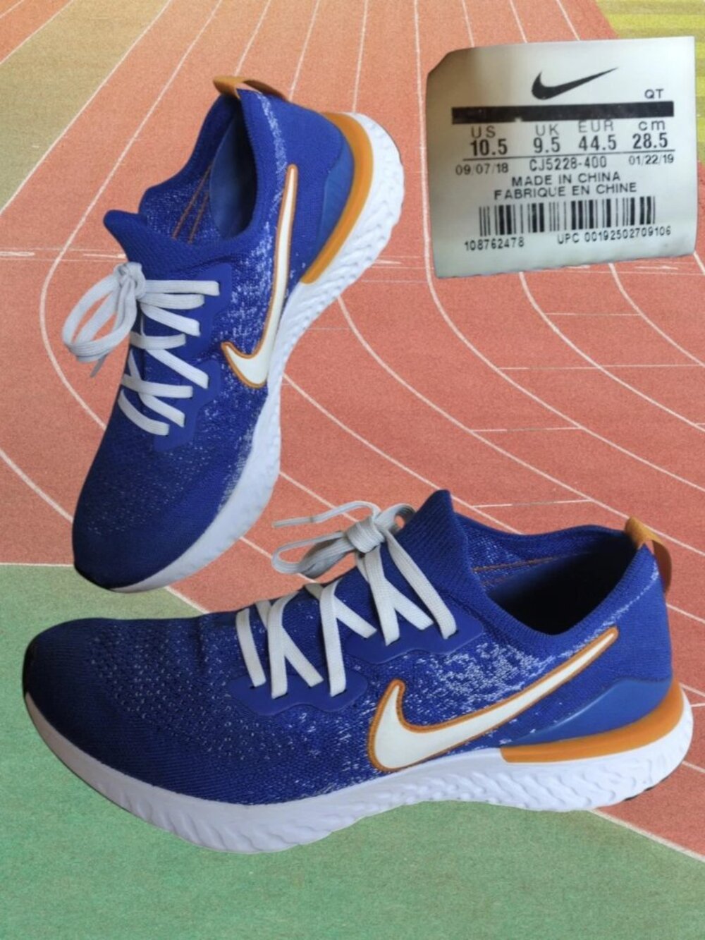 Nike Epic React Flyknit 2 Mens 10.5 Blue Ribbon Sports Sneakers Shoes CJ5228-400